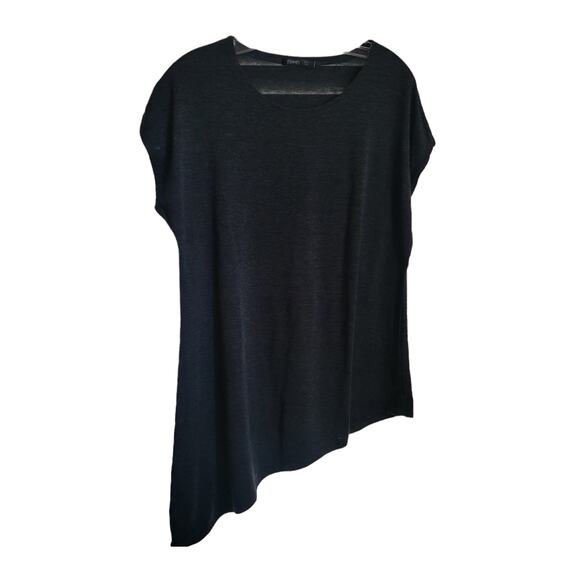 Thanth Tops - Thanth Women Top Size L Black Semi‎ Sheer Asymmetrical Hem Whimsygoth Tunic